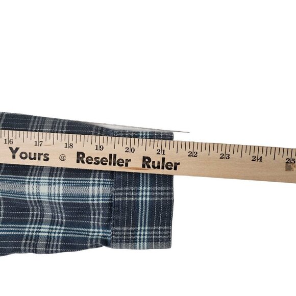 The North Face Top Womens Medium Flannel Button Up Shirt White Plaid Cuff Sleeve - Picture 12 of 12